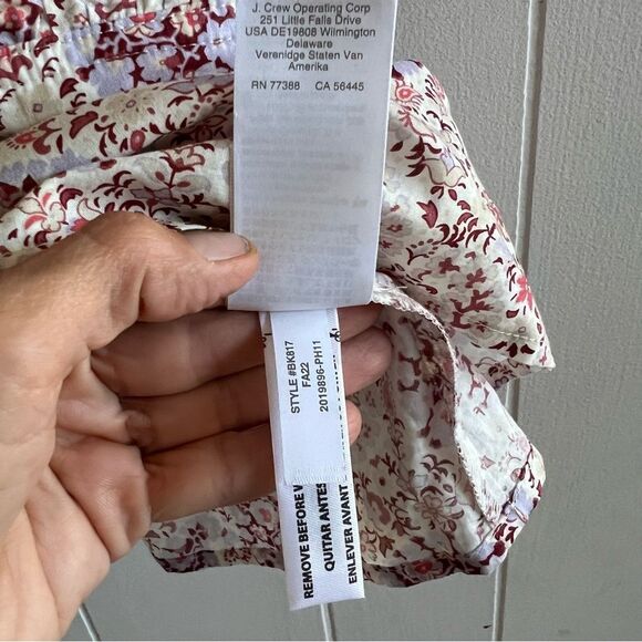 J.CrewPuff-sleeve V-neck top in Ratti paisley garden NWT - Picture 7 of 16